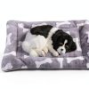 KRAOIKK Flannel Cat Bed Ultra Soft Hypoallergenic Pet-6