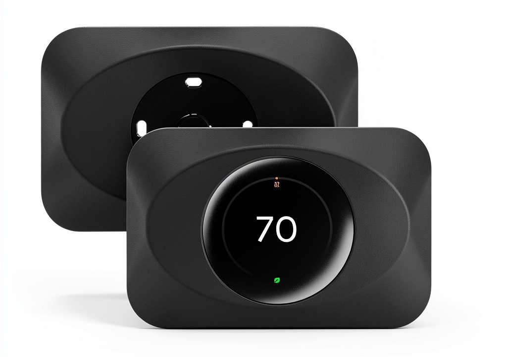 BAOKZZOM trim plate installed on a wall with Nest thermostat