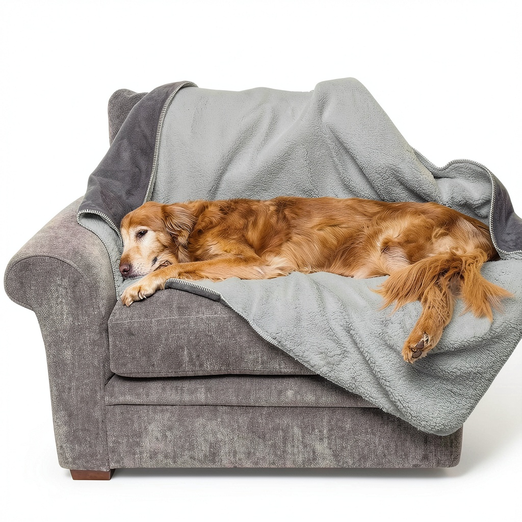 Furhaven Pet Thermal Blanket showing terry and sherpa sides