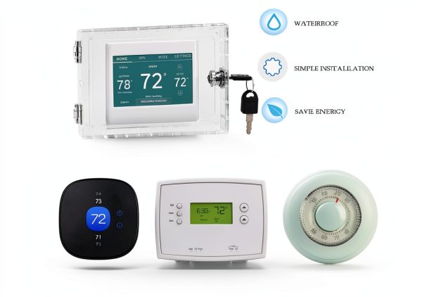 GYFVBH Thermostat Lock Box Transparent Touch Control Wall-3