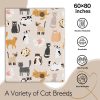 SEGXCFL Cat Blanket Flannel Throw Lightweight All Seasons-3