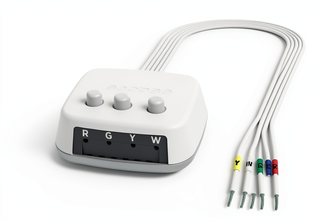 ecobee Power Extender Kit showing white round design and dimensions