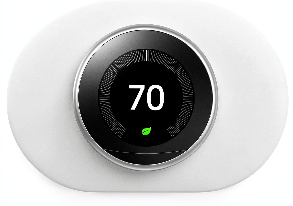Enadvd Wall Plate installed on a wall with Nest thermostat