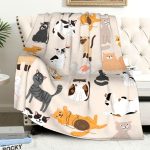 SEGXCFL Cat Blanket Flannel Throw Lightweight All Seasons-0