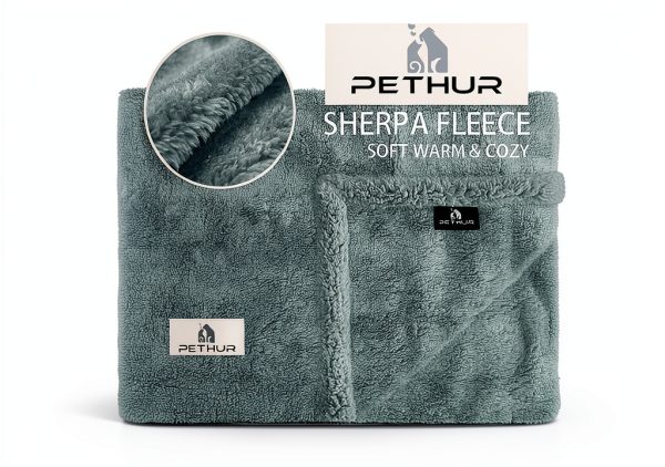 PETHUR Pet Blanket Fleece Waterproof for Cats Dogs-1