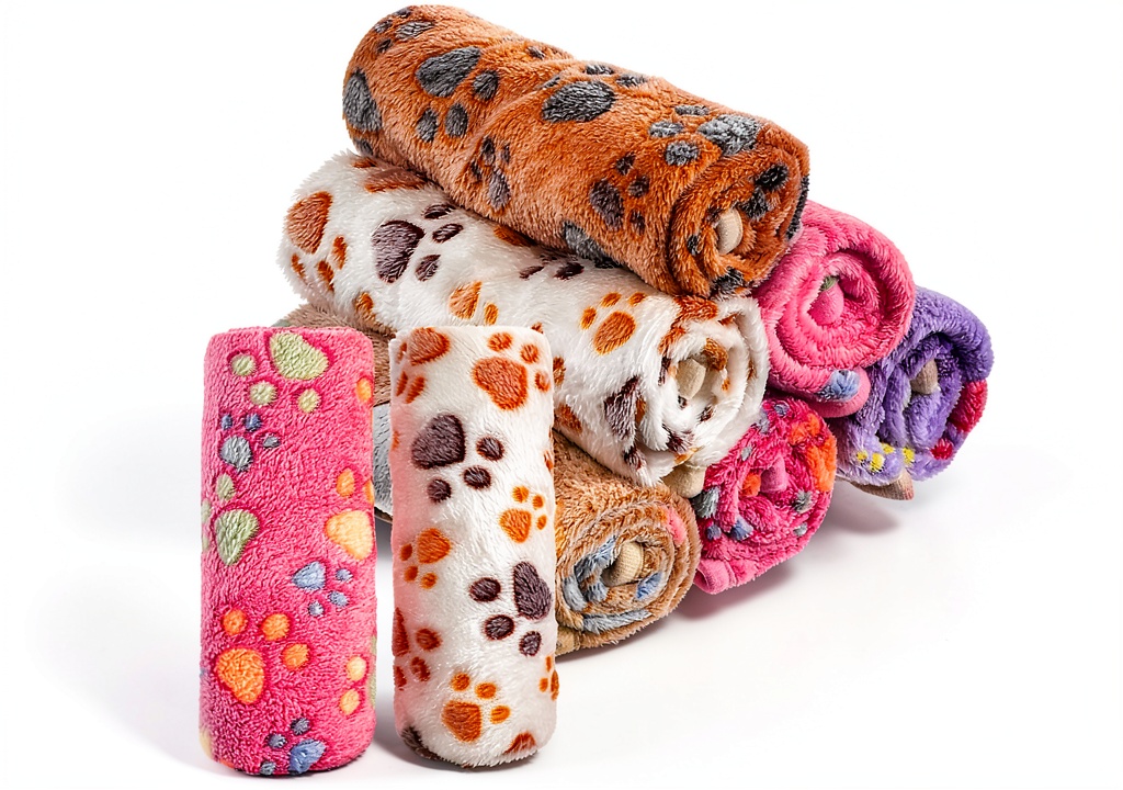 Wutfuooo fleece pet blankets showcasing reversible design and animal prints