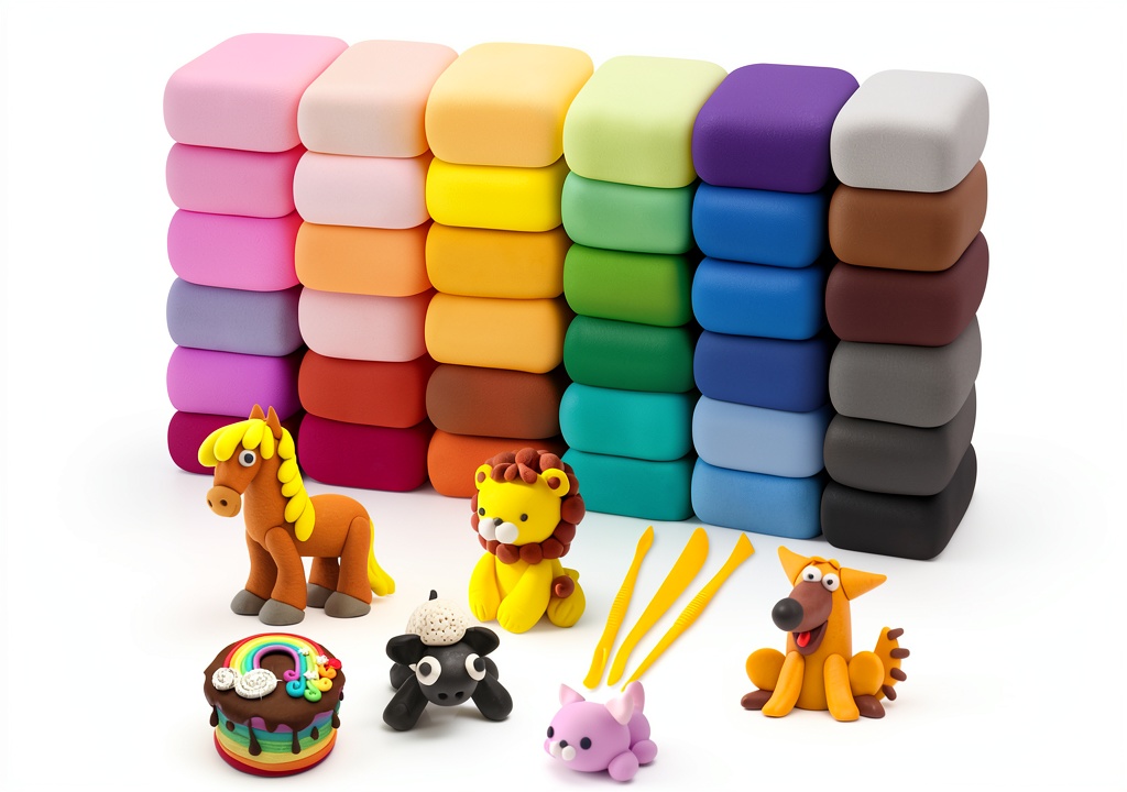 Exptolii Kids Art Clay Set 36 PCS Multicolor Clay Toys
