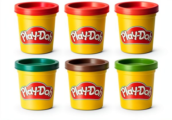 Hasbro Play-Doh Pretend Burger Kitchen Set with 6 Colors and 6-4
