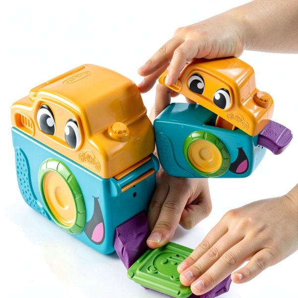 Hasbro Play-Doh Camera Kit with 3 Colors, 5 Animal Stamps, Playmat for-2