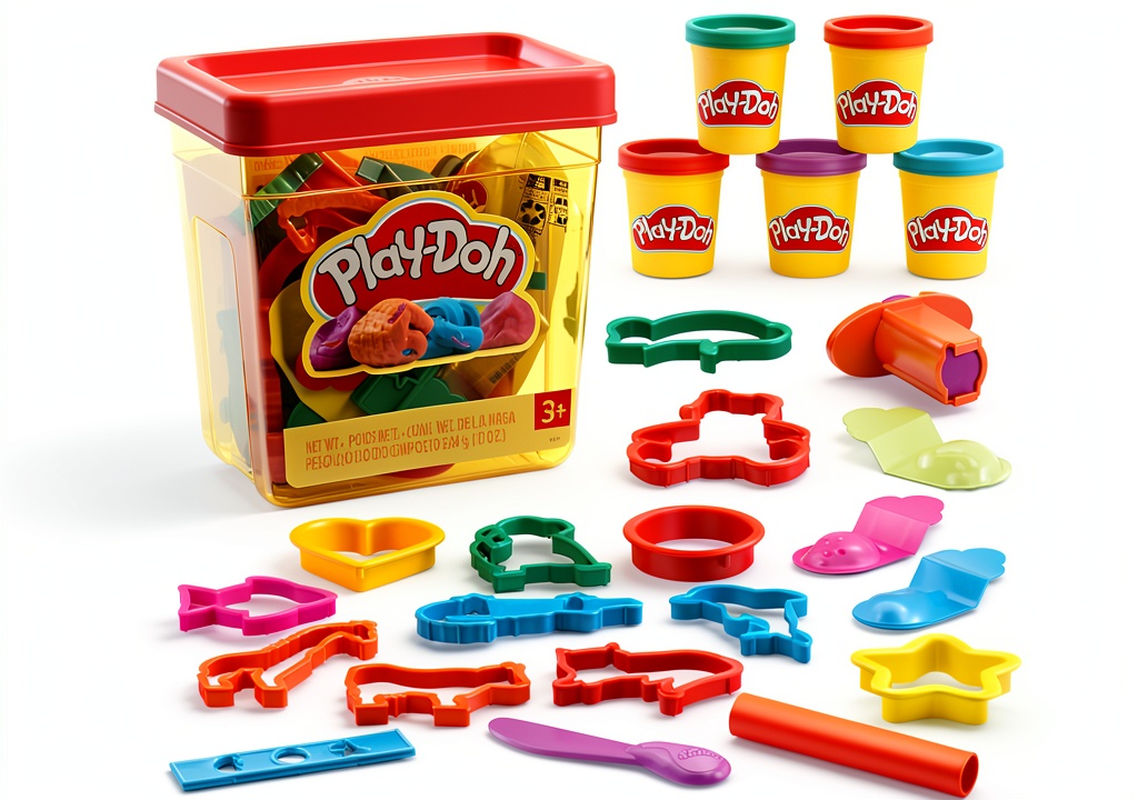Child using Play-Doh Fun Tub on a kitchen table