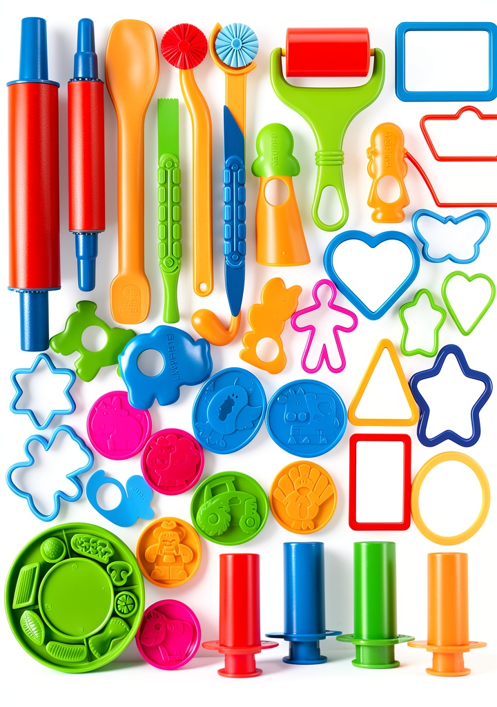 Child using Joyin clay tools on a colorful play mat