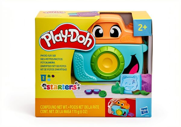 Hasbro Play-Doh Camera Kit with 3 Colors, 5 Animal Stamps, Playmat for-1