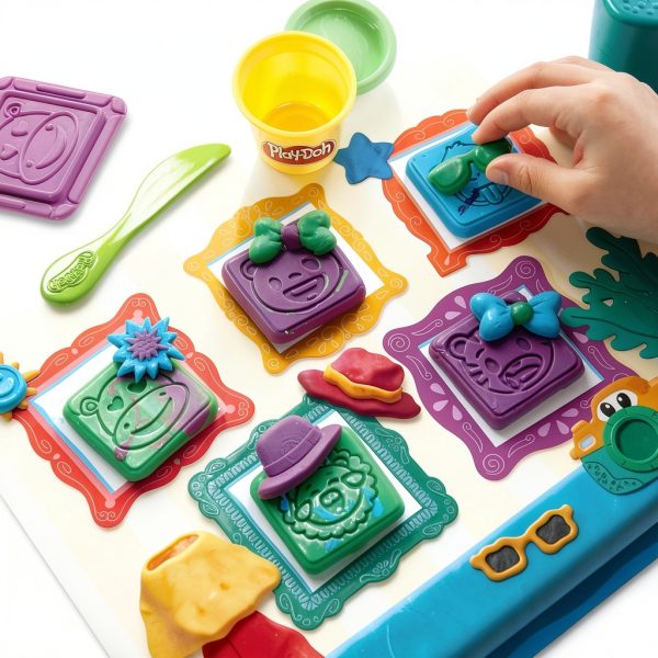 Hasbro Play-Doh Camera Kit with 3 Colors, 5 Animal Stamps, Playmat for-5
