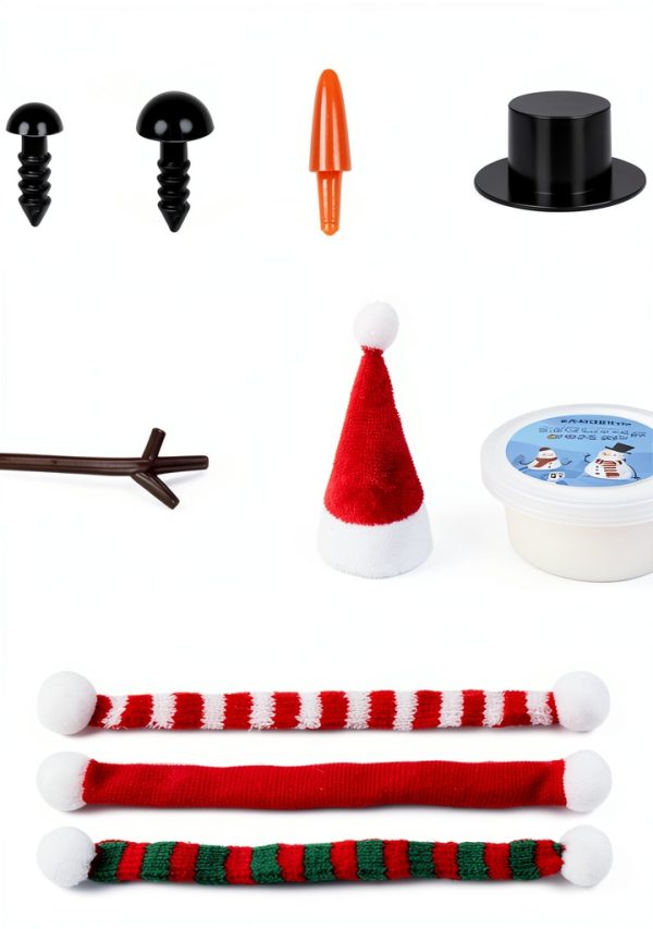 BANBBUR Snowman Clay Kit for Kids – 9 White Air-Dry Modeling Clay-2