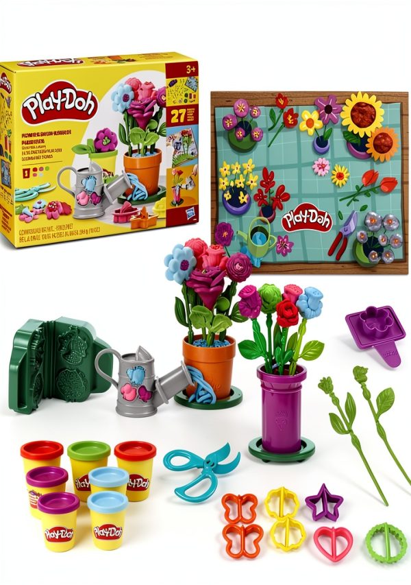 Hasbro Play-Doh Garden Flower Kit with 5 Colors and 27 Garden Tools-0
