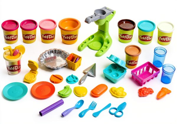 Hasbro Play-Doh Farmer's Market Set 15-Color Clay Kit with Food Molds-9