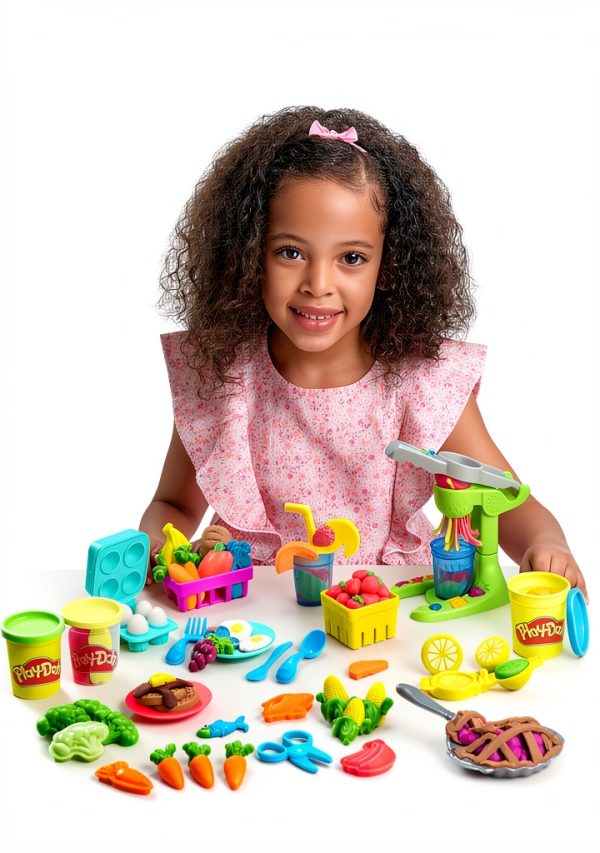 Hasbro Play-Doh Farmer's Market Set 15-Color Clay Kit with Food Molds-5