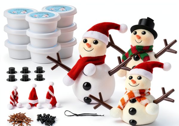 BANBBUR Snowman Clay Kit for Kids – 9 White Air-Dry Modeling Clay-0