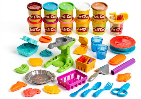 Hasbro Play-Doh Farmer's Market Set 15-Color Clay Kit with Food Molds-0