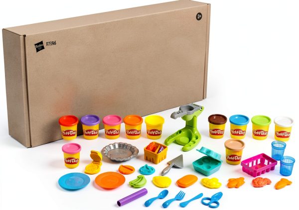 Hasbro Play-Doh Farmer's Market Set 15-Color Clay Kit with Food Molds-10