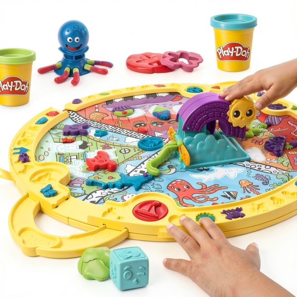 Hasbro Play-Doh On-the-Go Creative Kit with 19 Tools, 4 Color Cans,-8