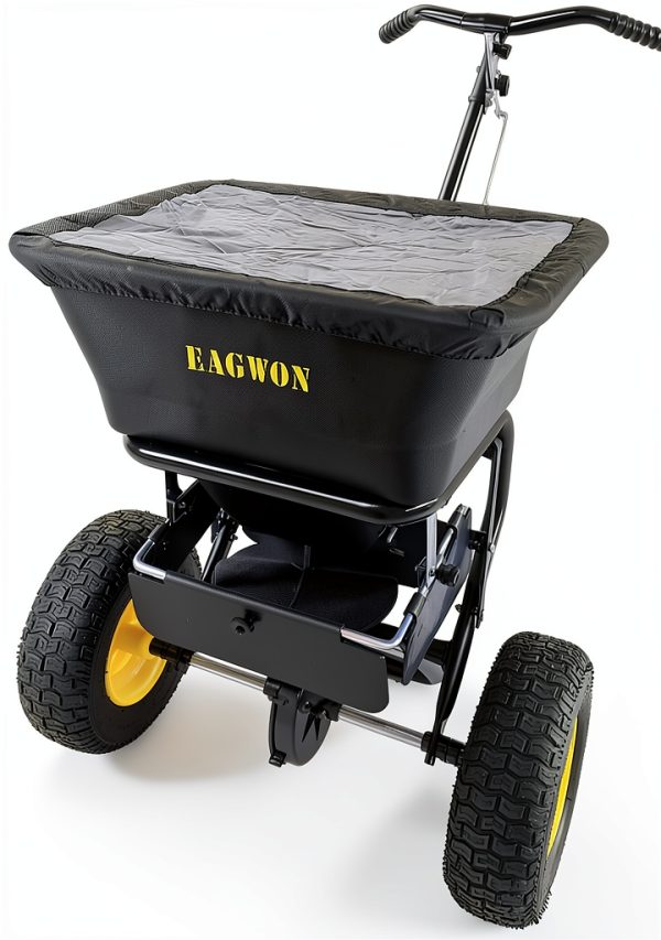 Walk-Behind Push Broadcast Spreader EAGWON 100lb with 13in Tires-1