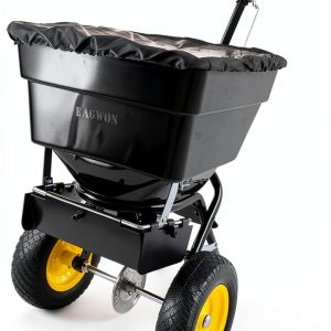 Walk-Behind Broadcast Spreader EAGWON 100lb Hopper Pneumatic Tires-0