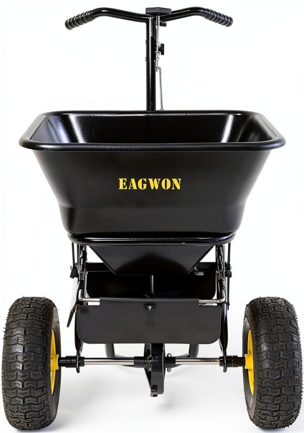 Walk-Behind Push Broadcast Spreader EAGWON 100lb with 13in Tires-8