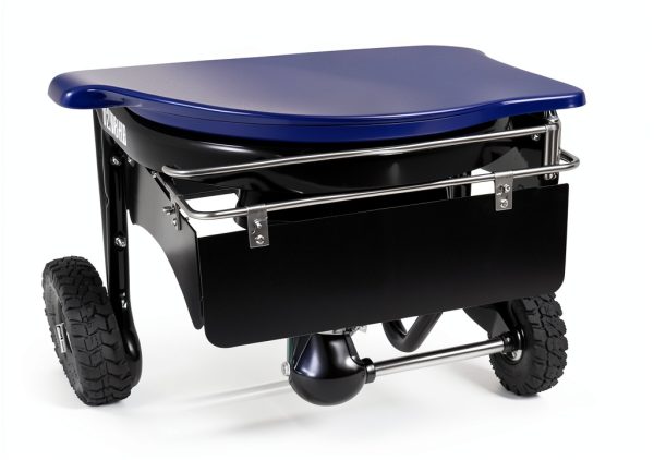 Chapin USA 82088 80-Pound Made in USA Commercial Sure Spread Salt and Ice Melt Walk Behind Spreader with 360-degree Baffles, Enclosed Gear System and Includes Cover and Salt Grate, Blue-2