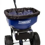 Chapin USA 82088 80-Pound Made in USA Commercial Sure Spread Salt and Ice Melt Walk Behind Spreader with 360-degree Baffles, Enclosed Gear System and Includes Cover and Salt Grate, Blue-0