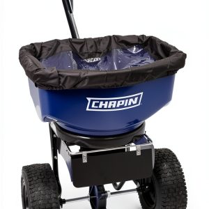 Chapin USA 82088 80-Pound Made in USA Commercial Sure Spread Salt and Ice Melt Walk Behind Spreader with 360-degree Baffles, Enclosed Gear System and Includes Cover and Salt Grate, Blue-0