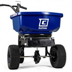 Chapin 88300B Spreader, Salt, Ice Melt, Contractor, SaltPro, Walk Behind, Spiked Auger, Adjustable Baffles, 12" Tires, Lever Control, Enclosed Gears, Weather-Resistant, Rain Cover, 80Lbs-0