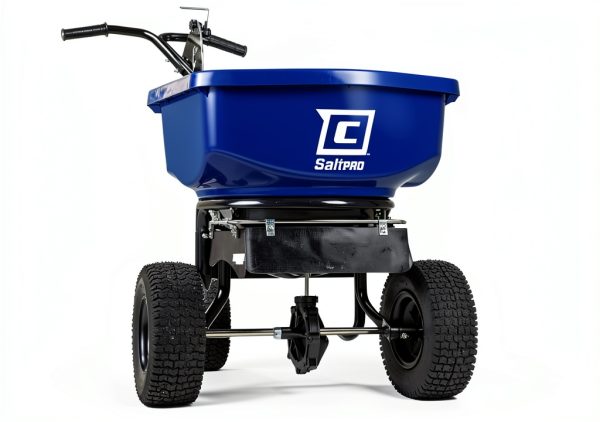 Chapin 88300B Spreader, Salt, Ice Melt, Contractor, SaltPro, Walk Behind, Spiked Auger, Adjustable Baffles, 12" Tires, Lever Control, Enclosed Gears, Weather-Resistant, Rain Cover, 80Lbs-0